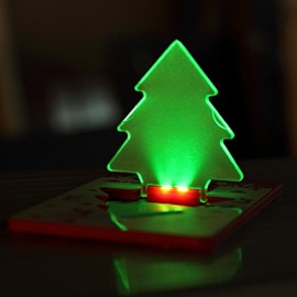 Карточка-лампа в форме елочки со светодиодом
