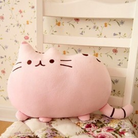 Плюшевая декоративная подушка Кот Пушин Pusheen - розовый цвет