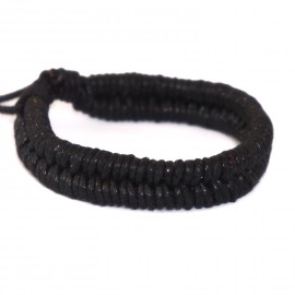 Кожаный плетеный браслет Идеал черный