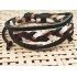 Кожаный плетеный браслет Мекка черный с коричневым