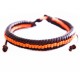 Кожаный плетеный браслет Эквилибриум черный с оранжевым