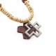 Кулон из металла на кожаном шнурке Швейцарский Крест
