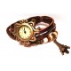 Женские винтажные часы кожаный браслет с часами Париж коричневый