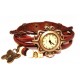 Женские винтажные часы кожаный браслет с часами Бабочка коричневый