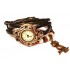 Женские винтажные часы кожаный браслет с часами Сова черный