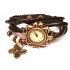 Женские винтажные часы кожаный браслет с часами Бабочка черный