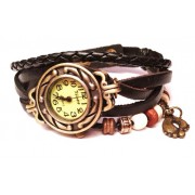Женские винтажные часы кожаный браслет с часами Ретро коричневый