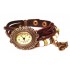 Женские винтажные часы кожаный браслет с часами Колокольчики