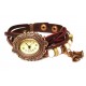 Женские винтажные часы кожаный браслет с часами Колокольчики
