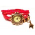 Женские винтажные часы кожаный браслет с часами Париж красный